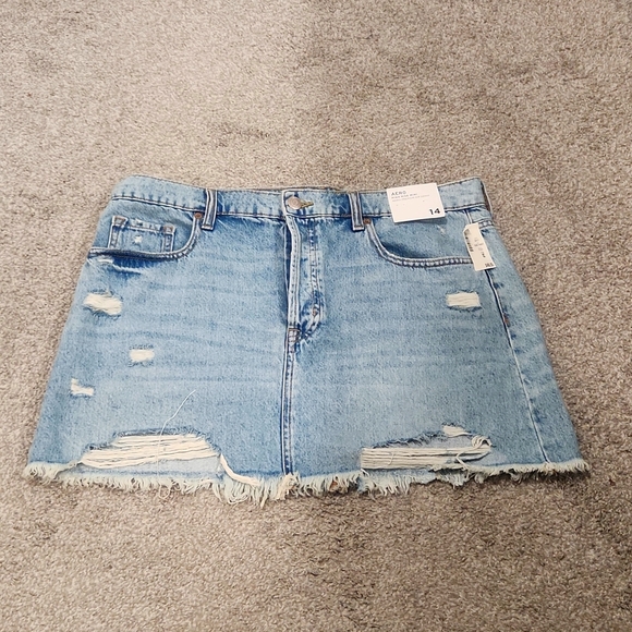 High Rise Aeropostal Denim Mini Skirt - Picture 2 of 8